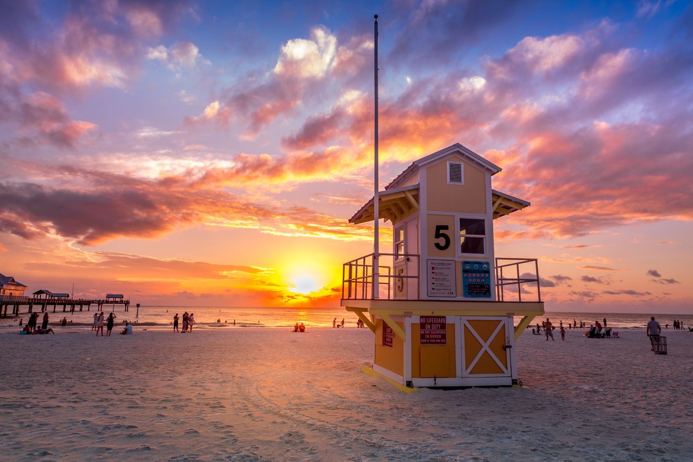 Exotic rental car at sunset on the drive to Clearwater Beach, Florida